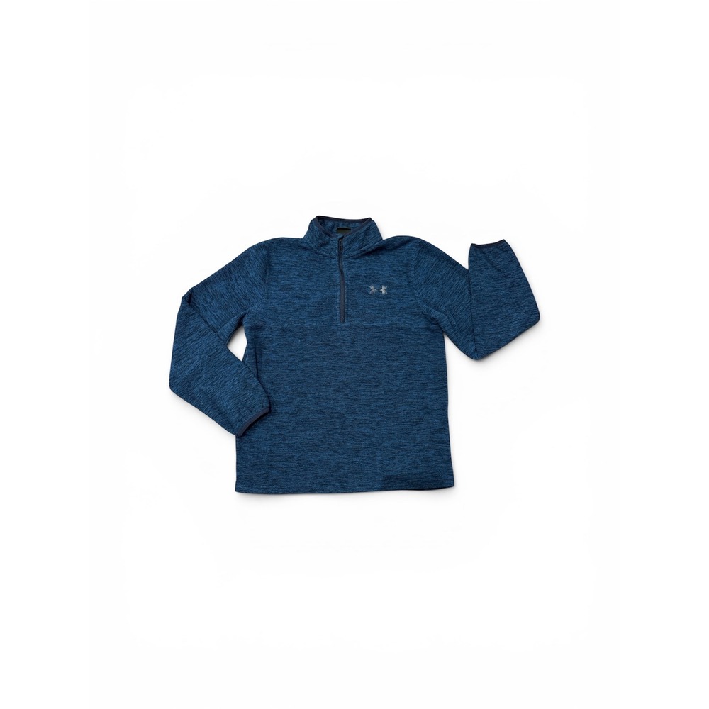 Under Armour Boys Navy Blue Space Dye Quarter Zip Fleece Pullover medium